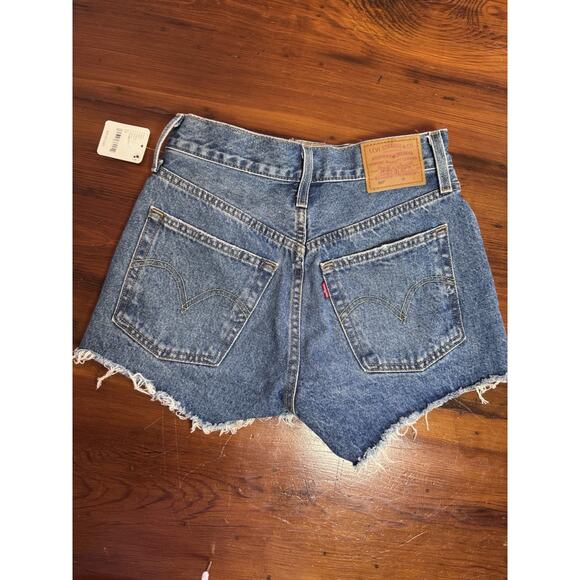 Levi's Free People 501 High-Rise Denim Shorts Athens Blue Size 24 NWT $69 - Picture 3 of 16